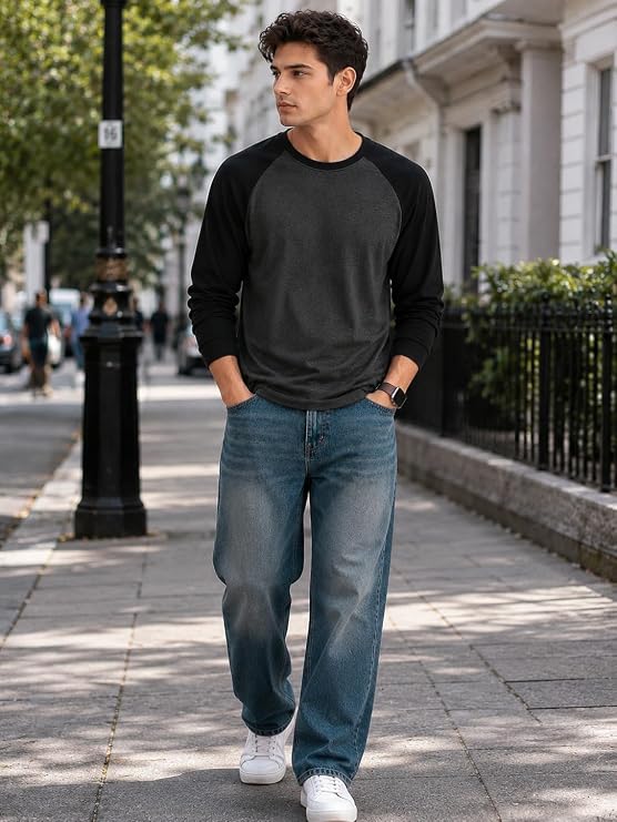 Men’s Polycotton Round Neck T-Shirt – Comfortable Regular Fit Casual Wear