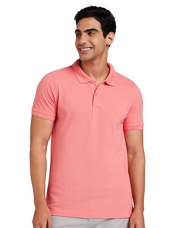 Men’s Cotton Rich Solid Polo T-Shirt | Plain Collar T-Shirt | Half Sleeve Regular Fit